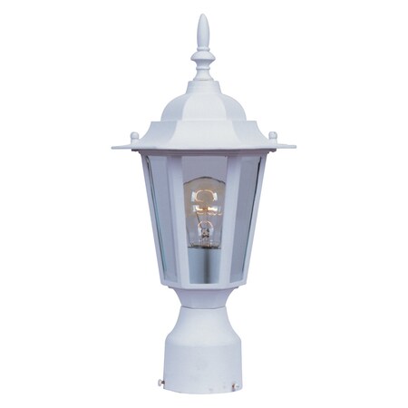 Maxim One Light White Clear Glass Post Light 3001CLWT